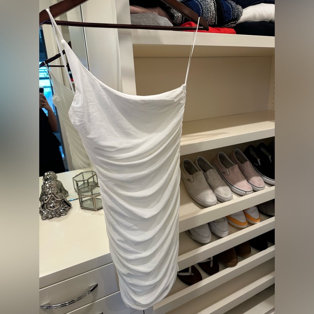 Scrunched white dress